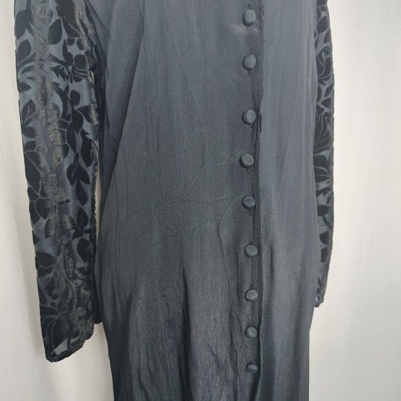 Vintage Sterling Maxi Dress Large Black Goth Kaftan - Picture 3 of 8